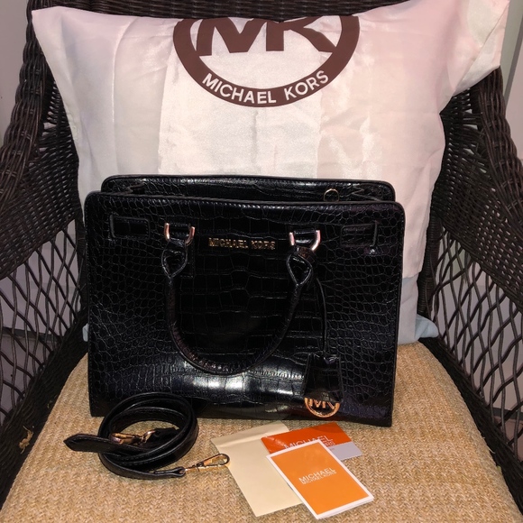 Michael Kors Handbags - Michael Kors black alligator embossed satchel